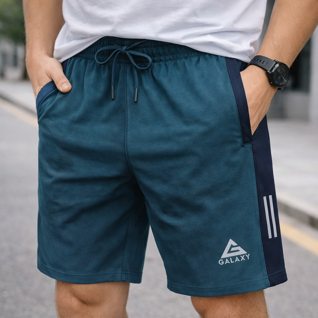 Poly-Cotton Shorts( Teal Blue )