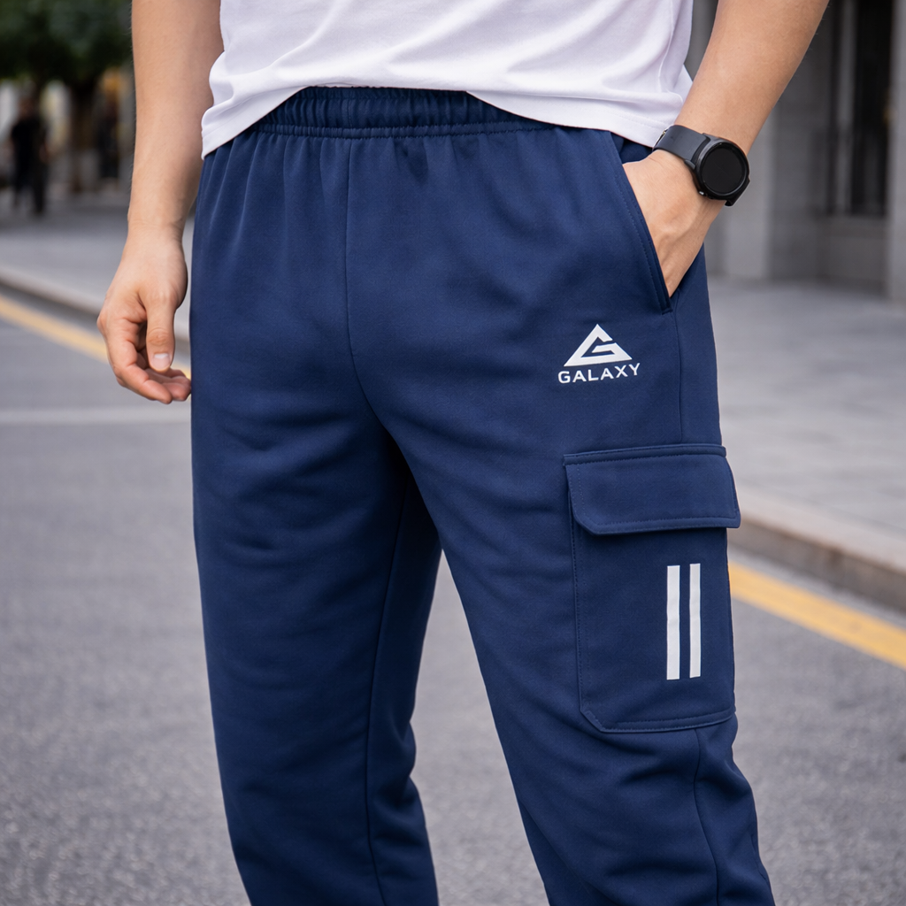 Twill Lycra(pkt)Track (Navy Blue)